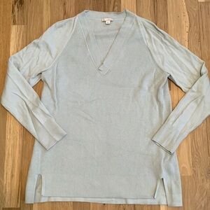 Gap Brooklyn Stitch Wool Blend V-Neck Long Sleeve Sweater Soft Aqua Women’s S